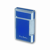 Зажигалка "Pierre Cardin" газовая кремневая, синий лак/серебро