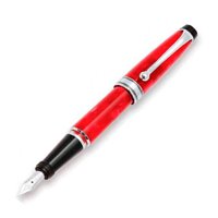 Ручка перьевая Fuoco Aurora Minima, Optima mini, корпус красная смола, отделка хром, перо 18кт