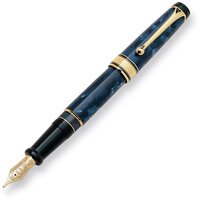 Ручка перьевая Aurora Optima. Blue gum, rolled gold, Gold 14