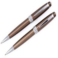 Набор Cross Bailey Chrome/ Brown: шариковая ручка и механический карандаш 0.7 мм, цвет: