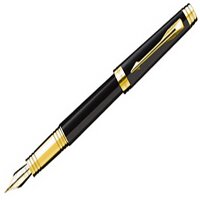Перьевая ручка Parker Premier Lacque F560, цвет: Black GT, золото 18К