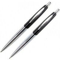 Набор ручка шариковая и механический карандаш Pierre Cardin цвет черный с хромированными элементами дизайна