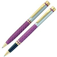 Набор ручка шариковая и роллер Pierre Cardin PEN and PEN цвет сиреневый с позолоченными элементами дизайна