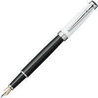 Перьевая ручка Pierre Cardin Luxor черно-белого цвета детали дизайна хром