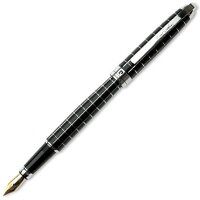 Перьевая ручка Pierre Cardin Progress черного цвета, детали дизайна хром, перо сталь с позолотой