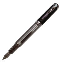 Перьевая ручка Pierre Cardin Monarque темного цвета, детали дизайна оружейный хром