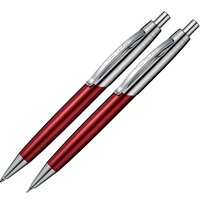 Набор Pierre Cardin PEN and PEN ручка шариковая и механический карандаш цвет Красный с хромированными элементами дизайна
